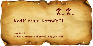 Kránitz Kornél névjegykártya