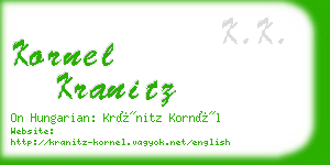 kornel kranitz business card